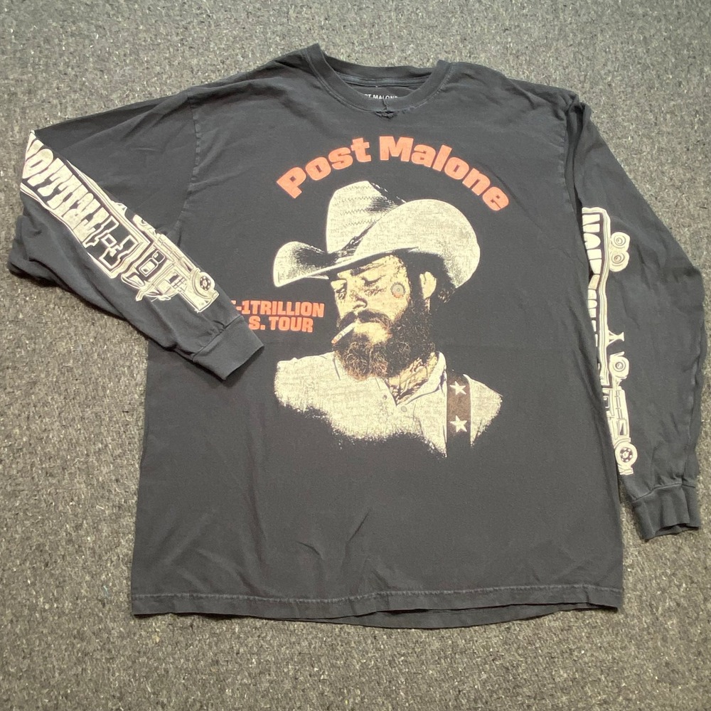 Post Malone F-1 Trillion Tour TShirt Sz XL Mens Black Grunge Country Music Merch